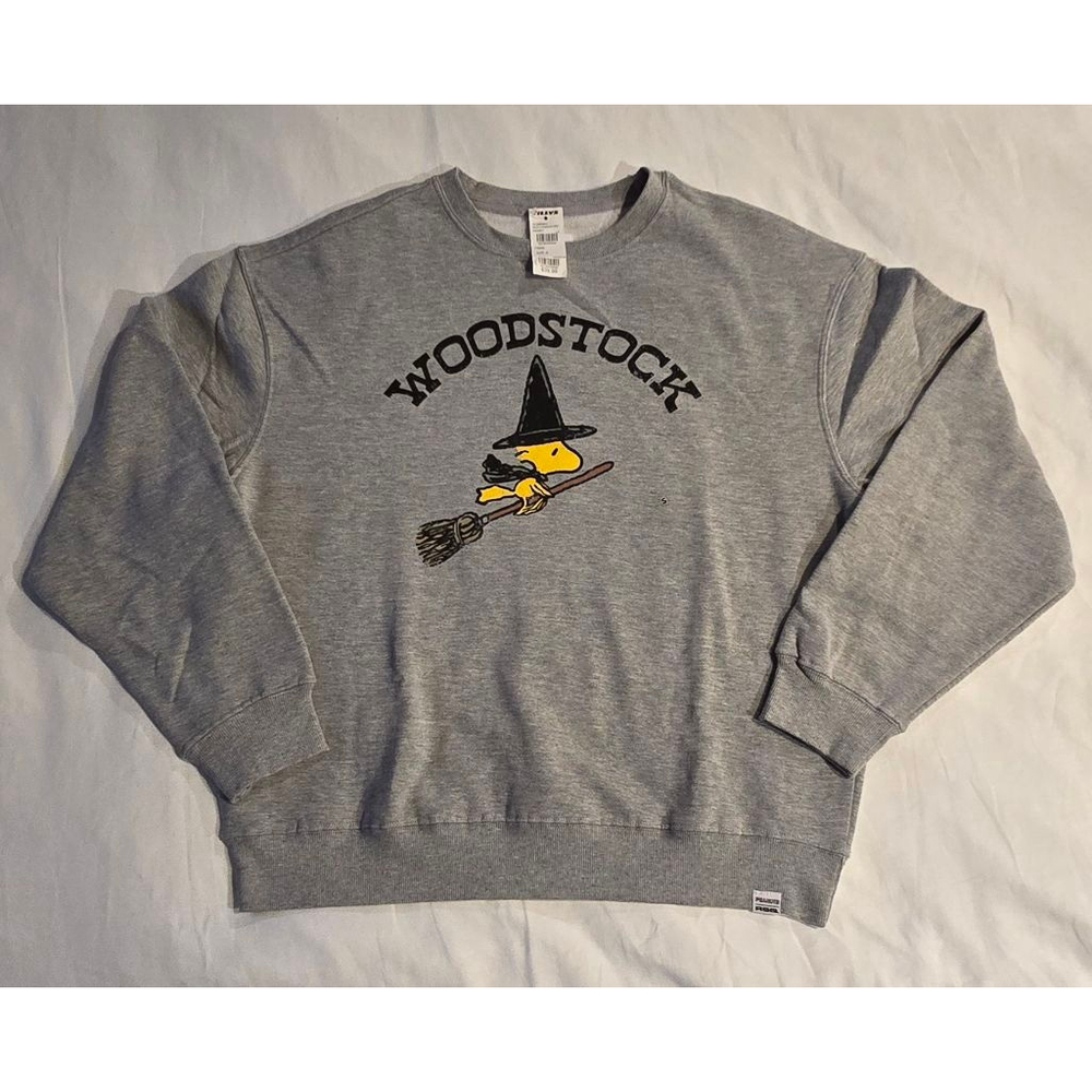 Women's Tillys Peanuts Woodstock Witch Crewneck Sweatshirt Gray S
